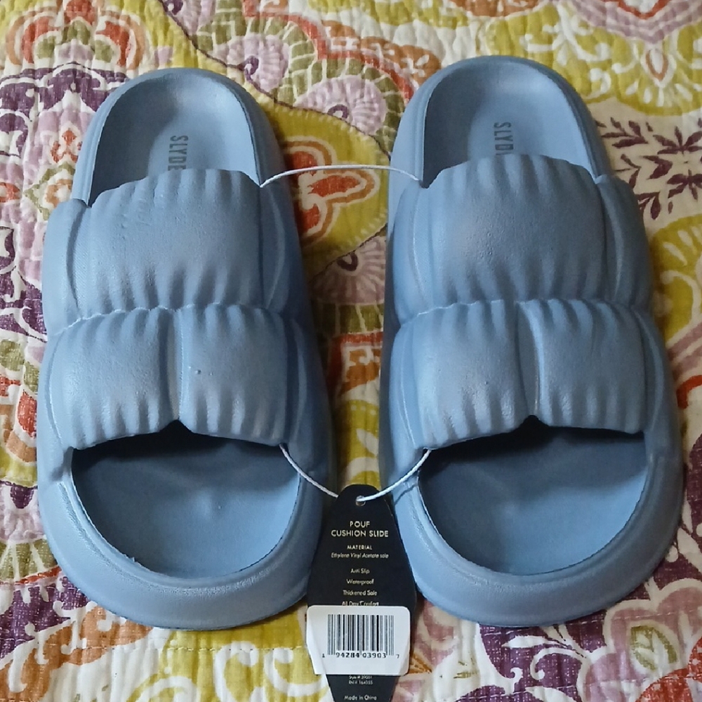 Stylish Blue Slide Sandals